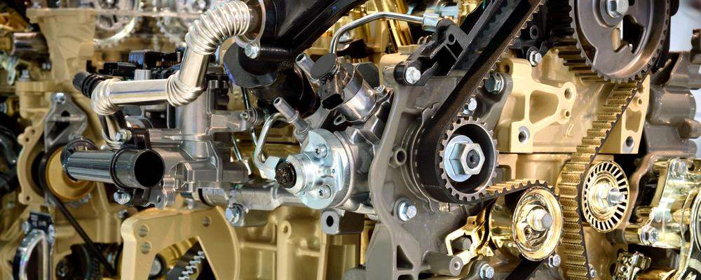 Engine components in close-up
