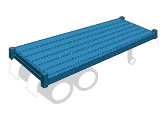 Drawing of a container chassis trailer