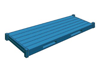 Drawing of a platform container with no walls