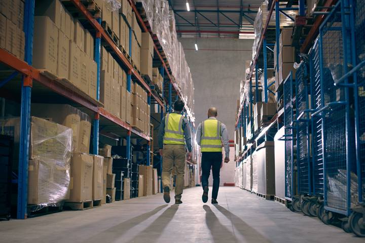 Warehouse racking aisle